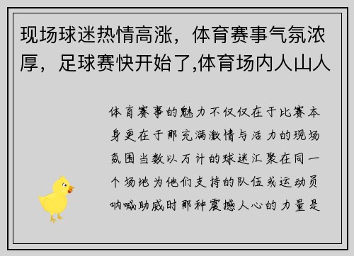 现场球迷热情高涨，体育赛事气氛浓厚，足球赛快开始了,体育场内人山人海